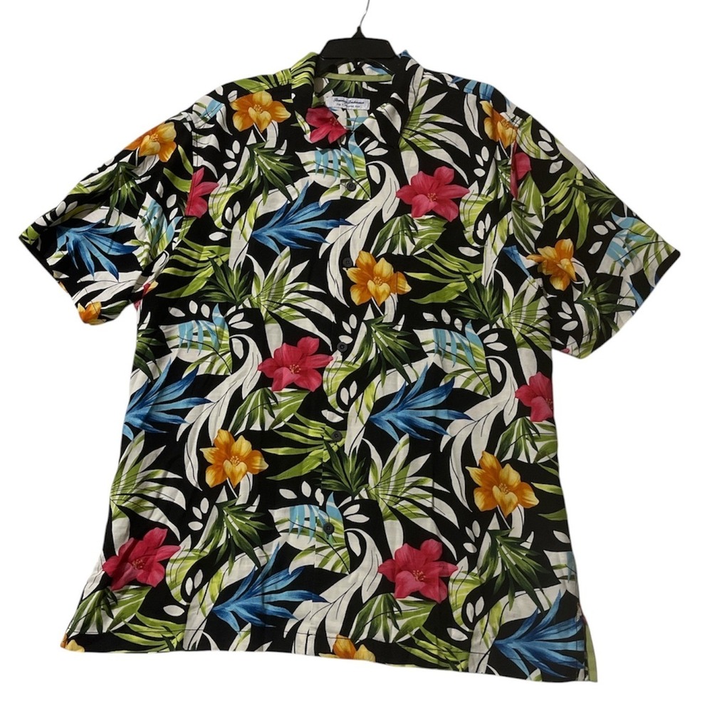Tommy Bahama Camp Shirt Men XL Veracruz Cay Lush Escape Tropical Floral Hawaiian - Picture 2 of 14